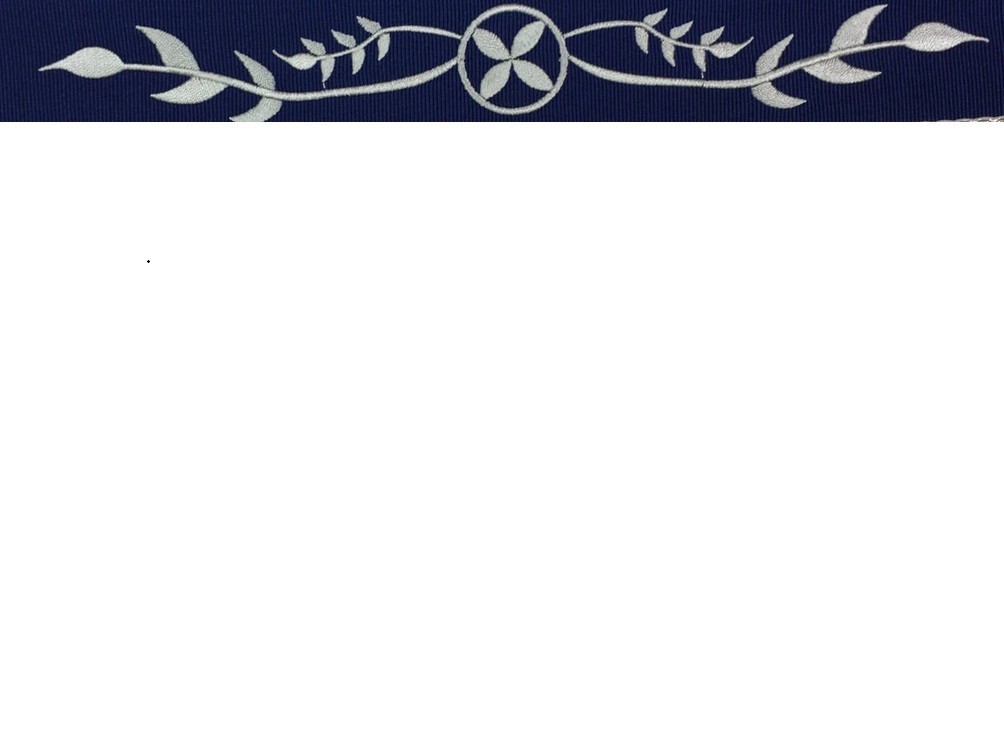 Masonic Past Master Apron Navy Blue Silver Embroidered Fringe Freemason Regalia